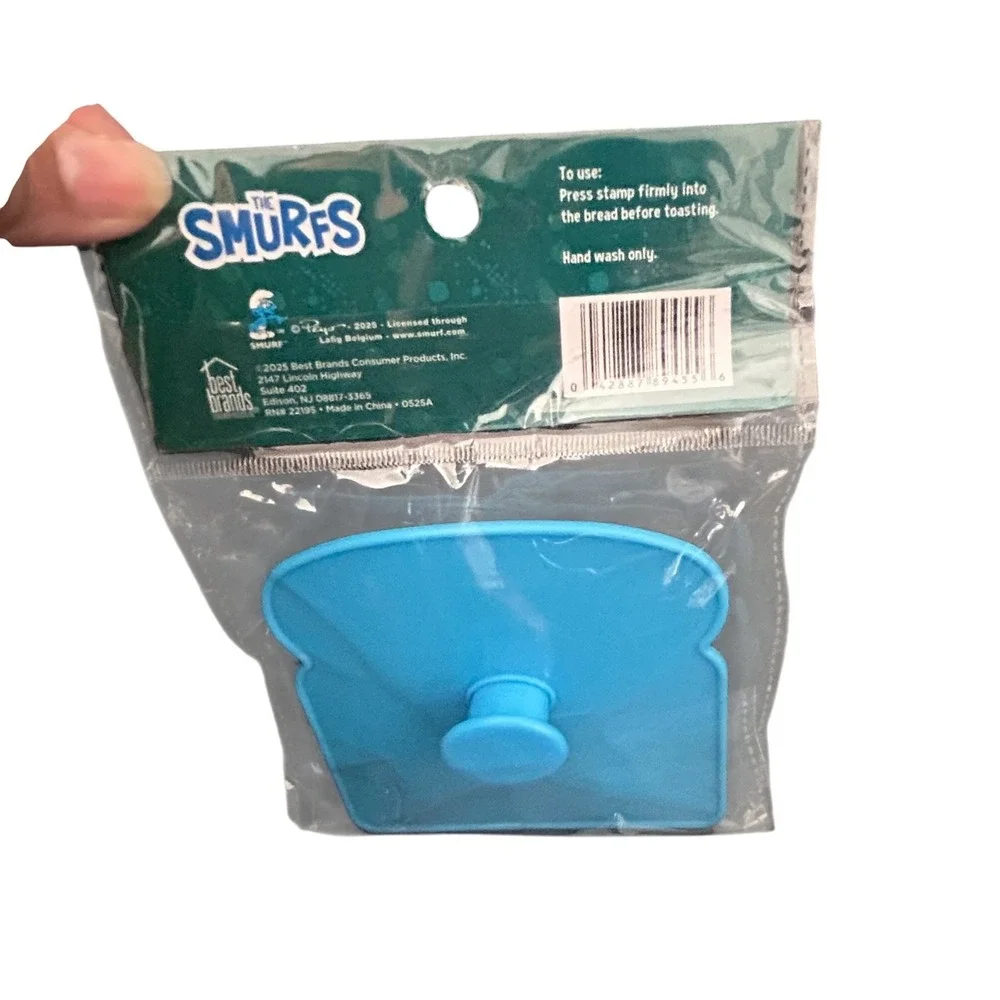 The Smurfs Reusable Snack Bags 2pk x2 and Toast Stamp Blue Retro School Lunch